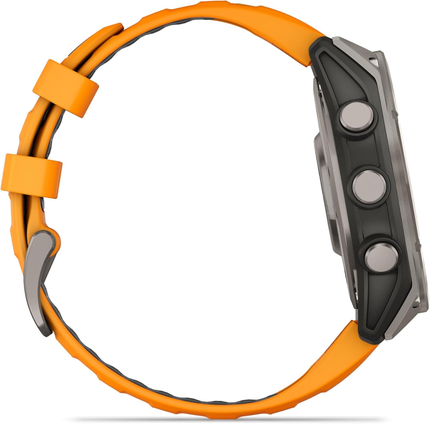 Garmin Fenix 8 – 47 mm, AMOLED Sapphire Multisport GPS Smartwatch,Titanium with Spark Orange/Graphite Silicone Band, Built-in LED Flashlight White Earbuds Bundle