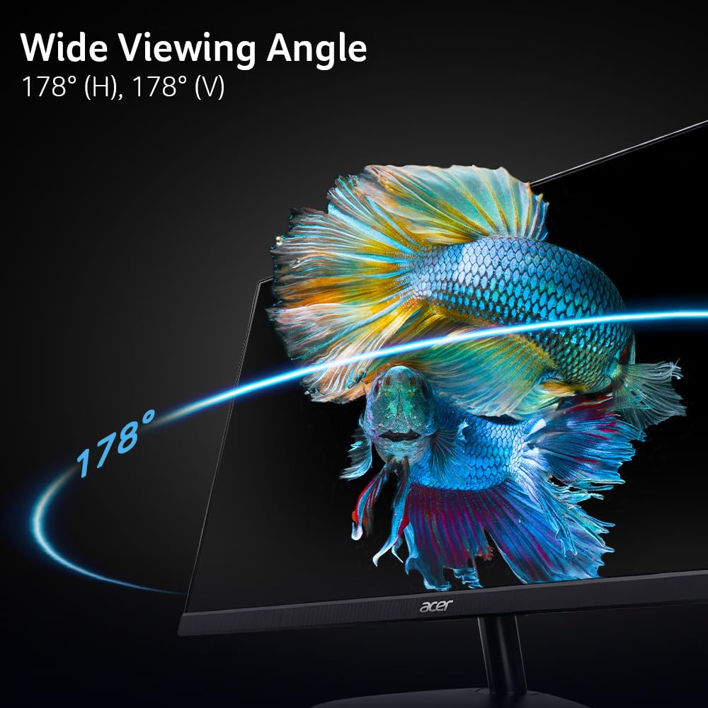 acer SB240Y G0bi 23.8' IPS Full HD Ultra-Slim Edge-to-Edge Gaming Office Monitor | Adaptive-Sync Support (FreeSync Compatible) | Up to 120Hz Refresh | 1ms (VRB) | Tilt | HDMI & VGA Ports | Black