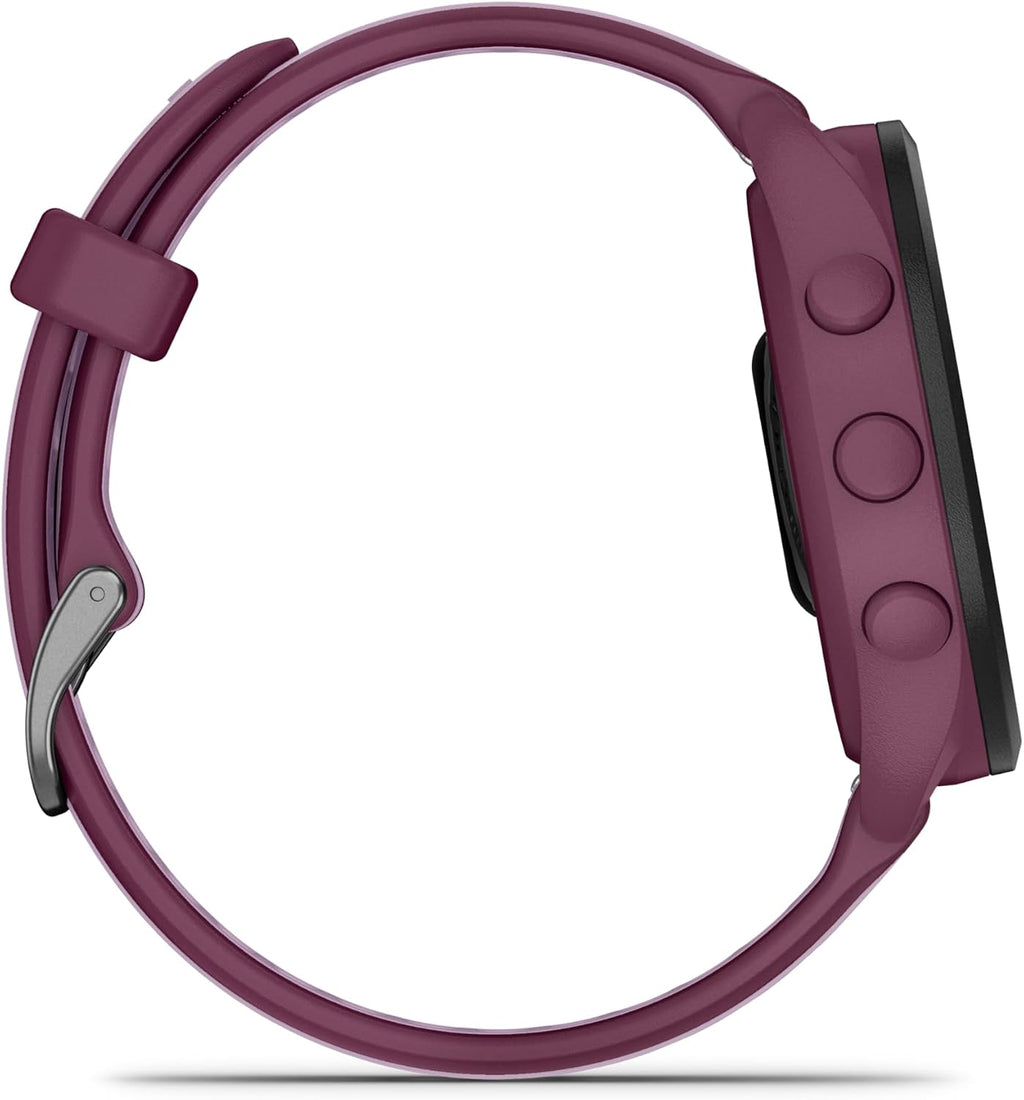 Garmin Forerunner 165 Music Running Smartwatch, Colorful AMOLED Touchscreen, Training Metrics and Recovery Insights Includes PowerPack +Adapters Bundle, Berry/Lilac