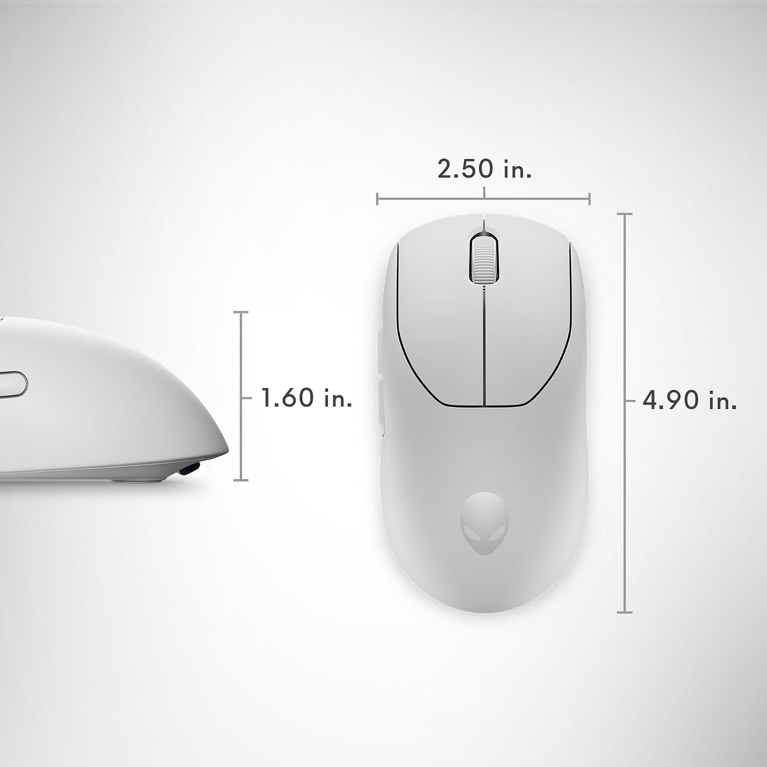 Alienware Pro Wireless Gaming Mouse - 2.4GHz Gaming Wireless/USB Wired Connectivity, Adjustable DPI, Optical Sensor Technology, 6 Programmable Buttons, 650 IPS Sensor Max Speed - Lunar Light
