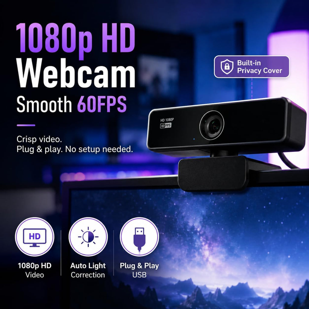 Live Video Streaming Kit (Deluxe)-for Video Call, Gaming, Podcast, YouTube, Content Creation- Includes 2k 60 FPS Webcam, Professional Cardioid Microphone, and LED Flat Light for Android/MAC/Windows