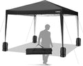 Pop Up Beach Canopy, Portable Instant Canopy Tent, Portable Sports Cabana with 4 Sandbagss, 7.5 x 7.5 ft Base / 6 x 6 ft top for Beach, Camping, Fishing, Picnic, Family Outings (7.5 x 7.5FT, Brown)