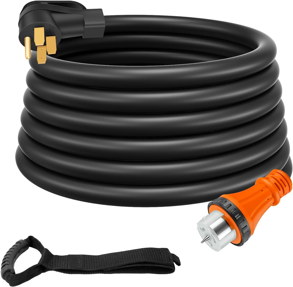 Rophor 50 Amp Generator Cord 25 Feet, NEMA 14-50p to CS6364 & SS2-50R Generator Emergency Power Cord, 125/250V, 12500 Watts, Perfect for Generator to House Connection