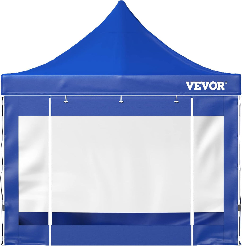 VEVOR 10x10 FT Pop up Canopy with Removable Sidewalls, Waterproof Winter Instant Canopies, Portable Gazebo Tent with Wheeled Bag, UV Resistant Enclosed Canopy for All-Weather Outdoor Events Blue