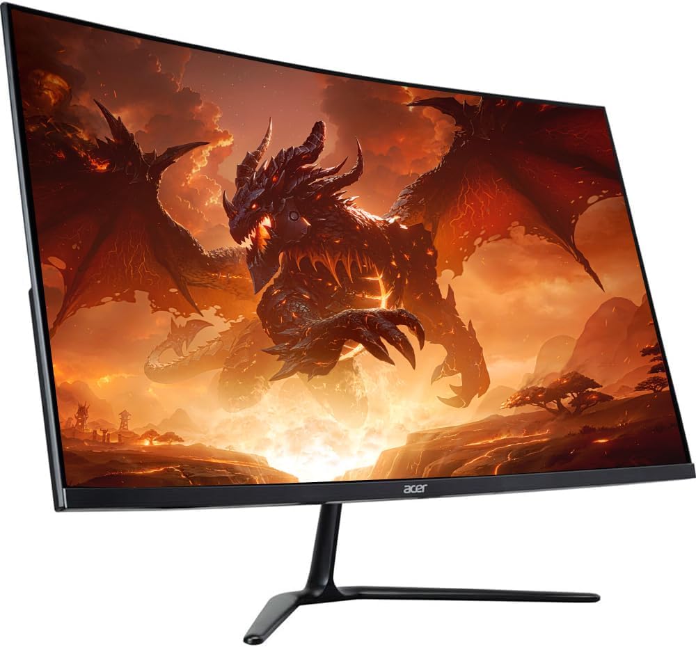 acer Nitro 32' Curved Gaming Monitor | FHD 1920 x 1080p | AMD FreeSync |165Hz Refresh Rate | Up to 1ms | 250 Nit Brightness | Anti-Glare Widescreen, with 5ave HDMI Cable