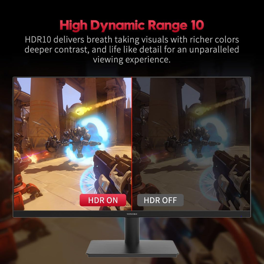 Viewedge Gaming Monitor 27 inch 240Hz 1ms FHD (1920x1080p) Computer Monitor, 110% sRGB HDR10 HDMI x 2 & DP x 2 Port, Built-in Speakers, Support Freesync and Wall Mount