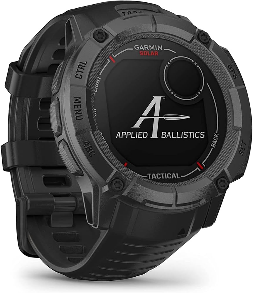 Garmin Instinct 2X Solar Tactical Edition, Solar Charging, Rugged GPS Smartwatch, Built-in Flashlight, Ballistics Calculator, Black 010-02805-13 Bundle with Deco Essentials Charging Dock Kit