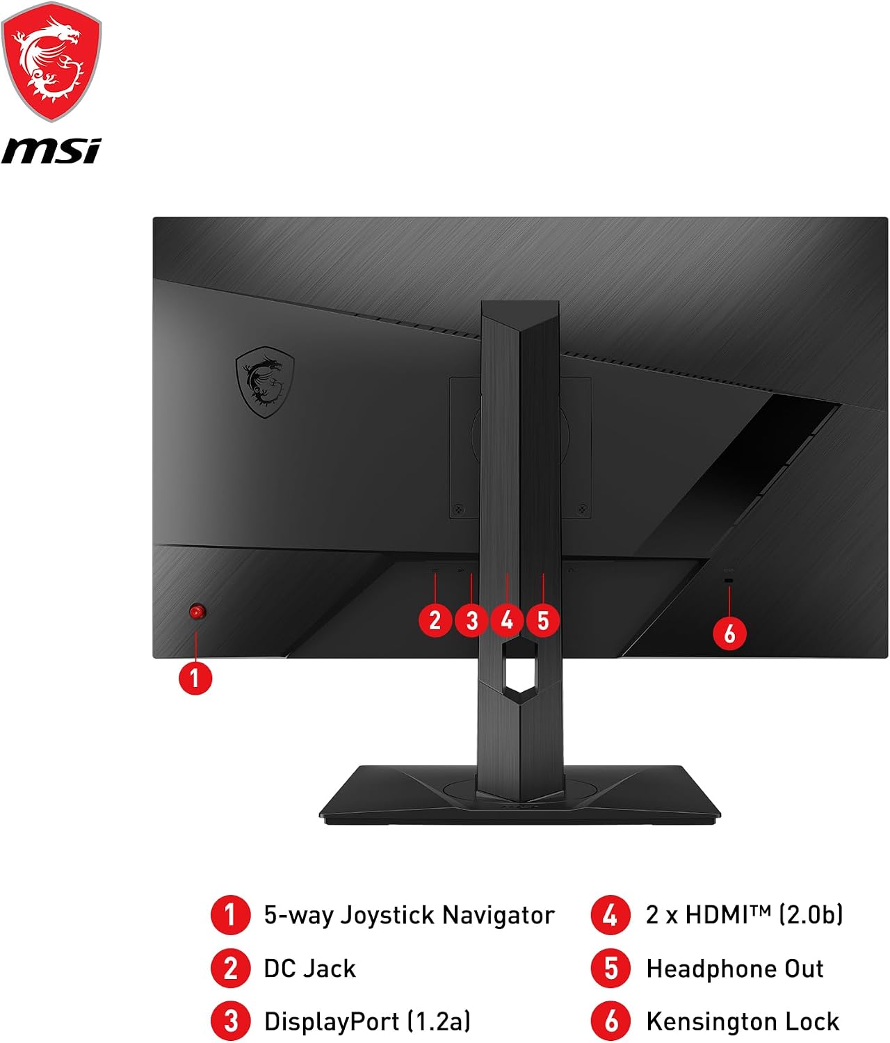 msi G272QPF, 27' Gaming Monitor, 2560 x 1440 (QHD), Rapid IPS, 1ms, 170Hz, G-Sync Compatible, HDR Ready, HDMI, Displayport, Tilt, Swivel, Height Adjustable, Pivot