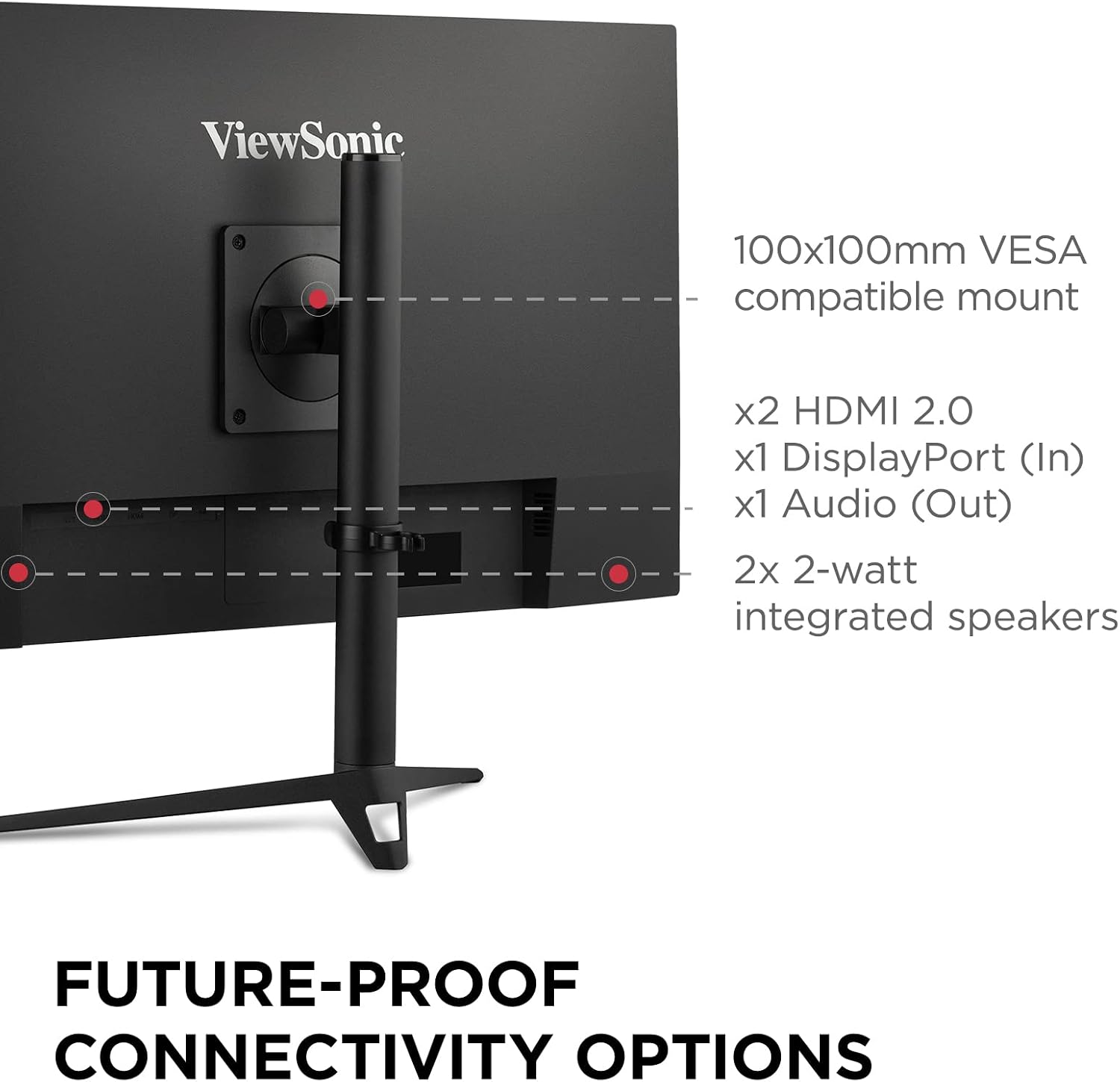 ViewSonic VX2728J-2K 27 Inch 1440p Gaming Monitor, IPS with 180Hz and 0.5ms for Smooth Gameplay, FreeSync Premium and G-Sync Compatible, Eye Care Technology, Advanced Ergonomics, HDMI, and DisplayPort