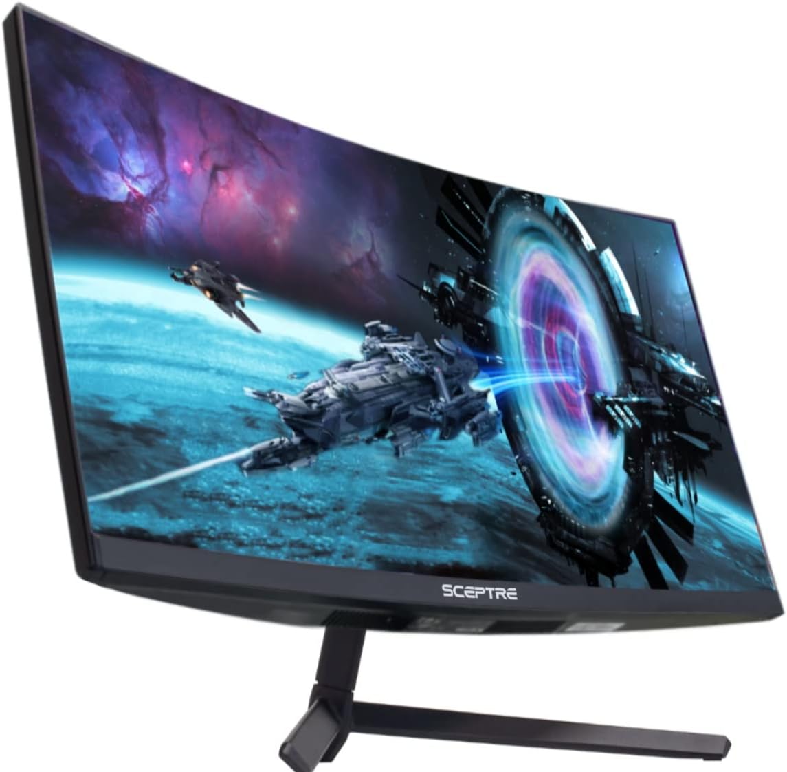 Sceptre Curved 27' FHD 1080p Gaming Monitor up to 165Hz DisplayPort 144Hz HDMI Edge-Less AMD FreeSync Premium, Build-in Speakers Machine Black 2021 (C275B-1858RN)