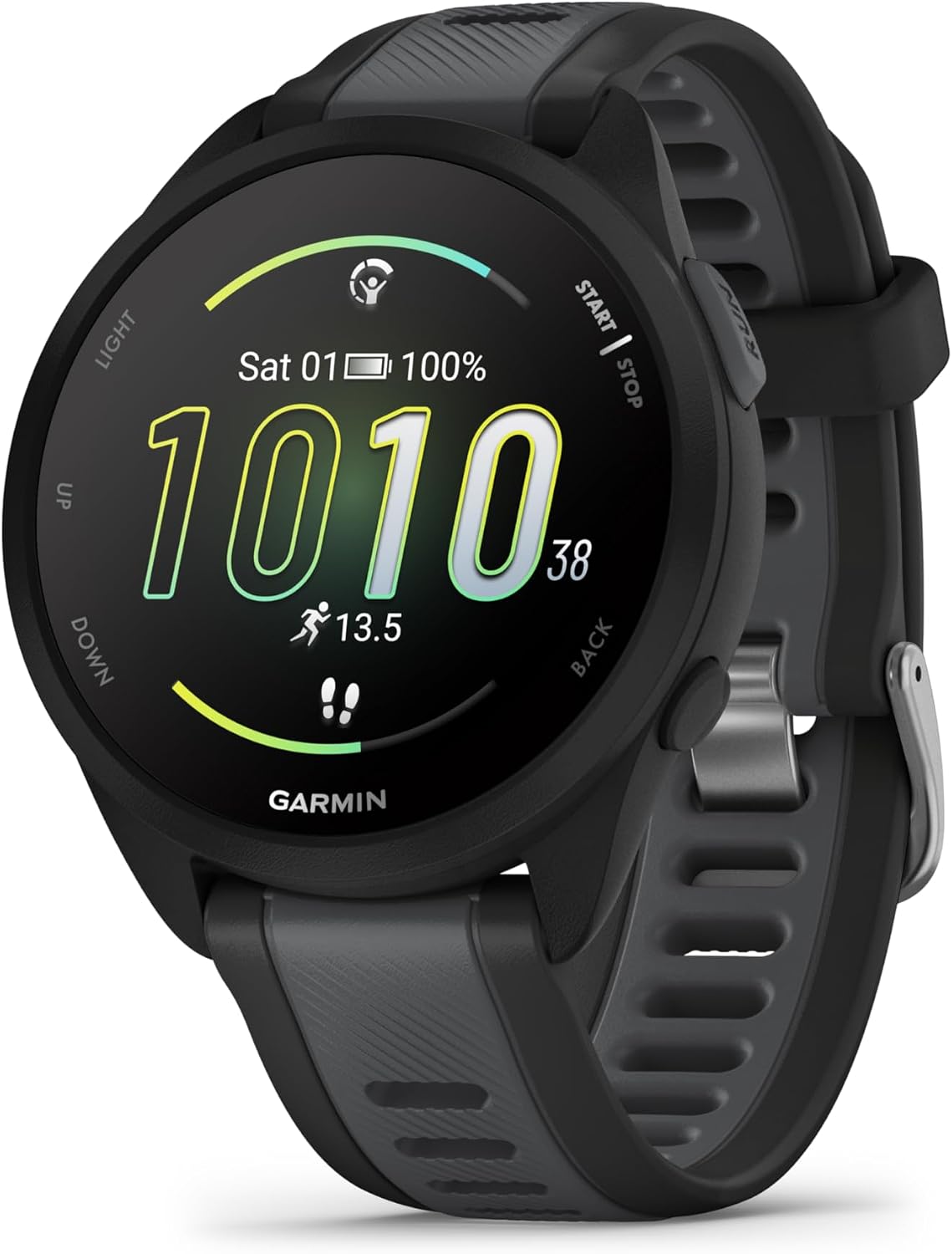 Garmin Forerunner 165 GPS Running Smartwatch, Fitness Tracker Smart Watch for Men and Women Bundle with Accessories - Black/Slate Gray