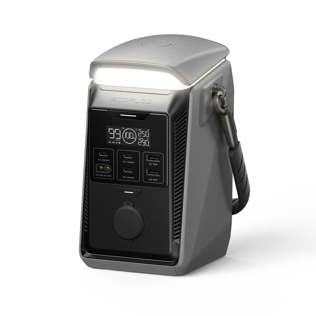 EF ECOFLOW TRAIL Plus 300 DC Portable Power Station, 288Wh Power Bank (80000mAh), 140W USB C Output, Solar Generator, for Outdoor Camping, Travel, and Emergency Power (No AC Outlet Included)