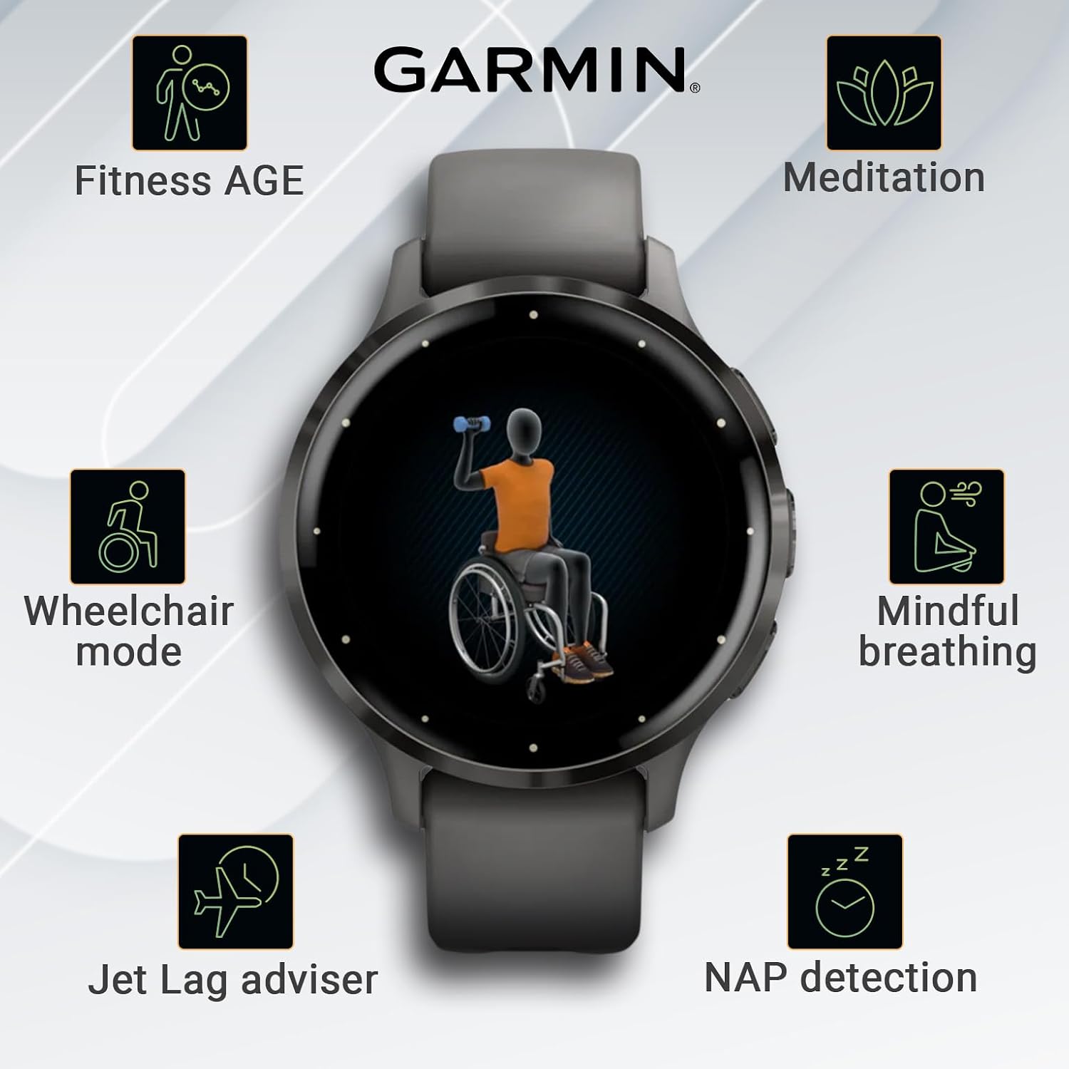 Garmin Venu 3S GPS Smartwatch AMOLED Display 41mm Watch, Health and Fitness Features, Up to 10 Days of Battery, Sleep Coach, Pebble Gray with White Earbuds Bundle