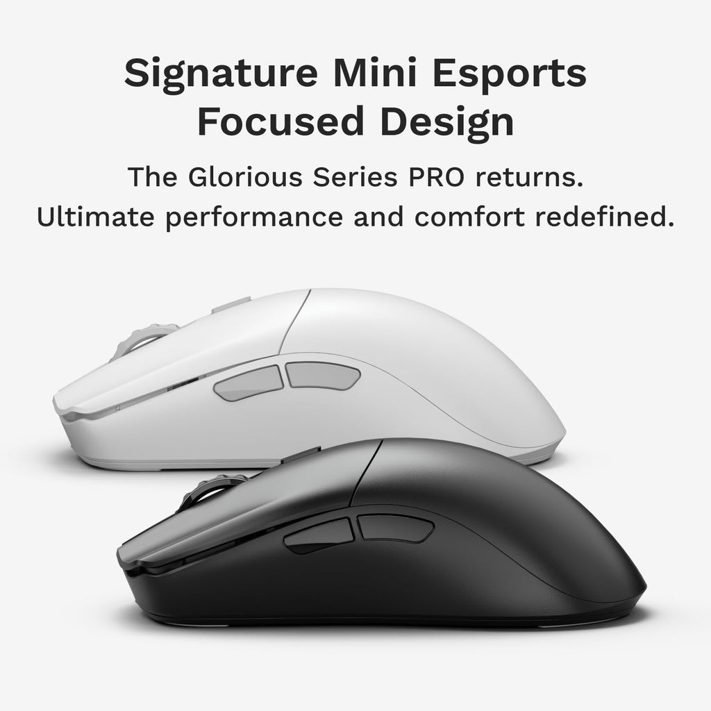 Glorious Gaming Series 2 PRO Wireless Gaming Mouse: Compact, 55g Super Light, 8K Wireless Polling, 26K Sensor, Optical Switches, Esports Mouse for PC Gaming, Fingertip, Clawgrip, & FPS Games, Black