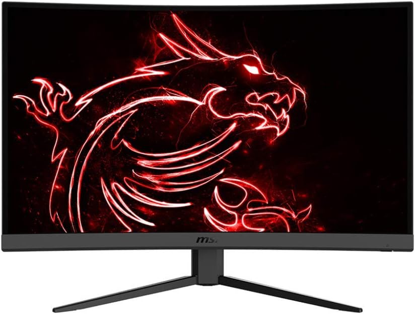 MSI 32' FHD 1500R Curvature Non-Glare Super Narrow Bezel 1ms 1920 x 1080 165Hz Refresh Rate Tilt Adjustment FreeSync Curved Gaming Monitor (Optix G32C4), Black (Renewed)