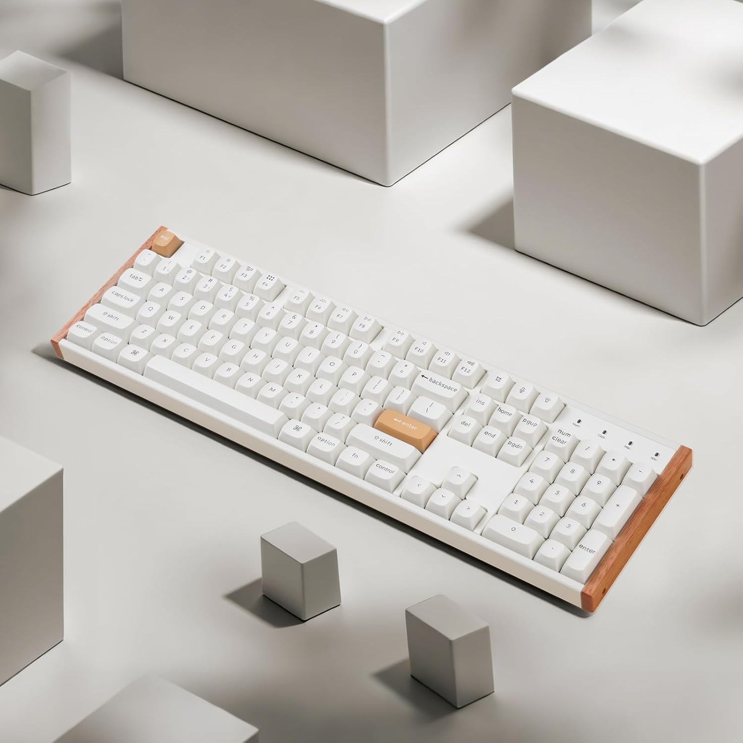 Keychron K10 HE Hall Effect Keyboard, Gateron Double-Rail Magnetic Nebula Switch, Full-Size Tri-Mode Wireless Keyboard with Rapid Trigger, Adjustable Actuation, RGB, Aluminum + Wooden Frame