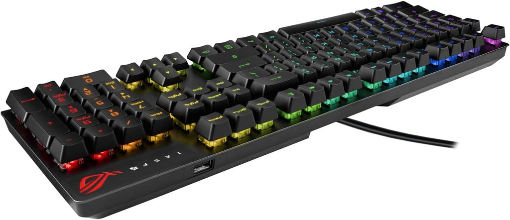 ASUS ROG Strix Scope RX Gaming Mechanical Keyboard, Red Optical Switches, USB 2.0 Passthrough, 2X Wider Ctrl Key, Aura Sync, Armoury Crate RGB Lighting, Black