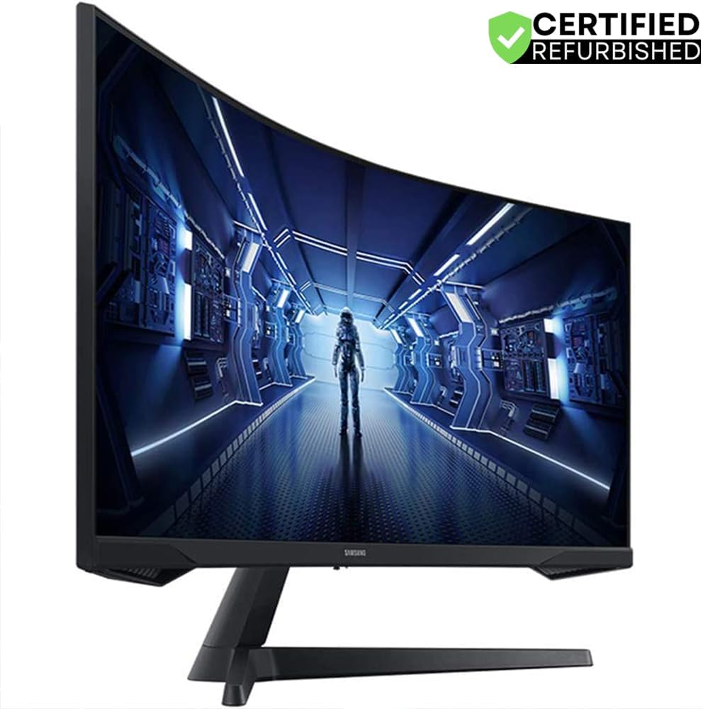 Samsung LC34G55TWW 34 inch Odyssey G55T WQHD 165Hz 1ms(MPRT) HDR Curved Gaming Monitor (Renewed) Bundle with 2 YR CPS Enhanced Protection Pack