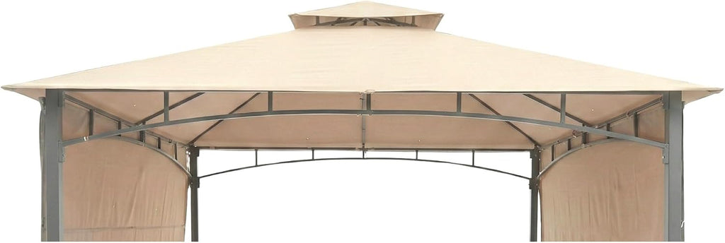 Garden Winds Reinforced Replacement Canopy Top Cover Compatible with The 5664048999, 905436 Double Awning 10' x 10' Gazebo - Classic Sand, Riplock 350