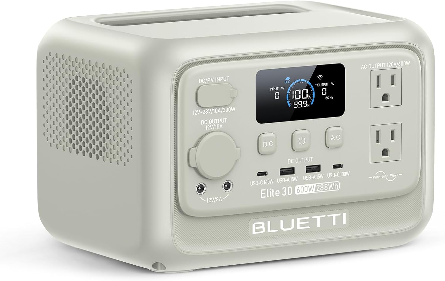 BLUETTI Elite 30 V2 Portable Power Station, 288Wh LiFePO4 Battery Backup 600W, AC Outlet (Power Lifting 1500W), UPS, Fast Charge Solar Generator for Camping, Road Trip, Emergency