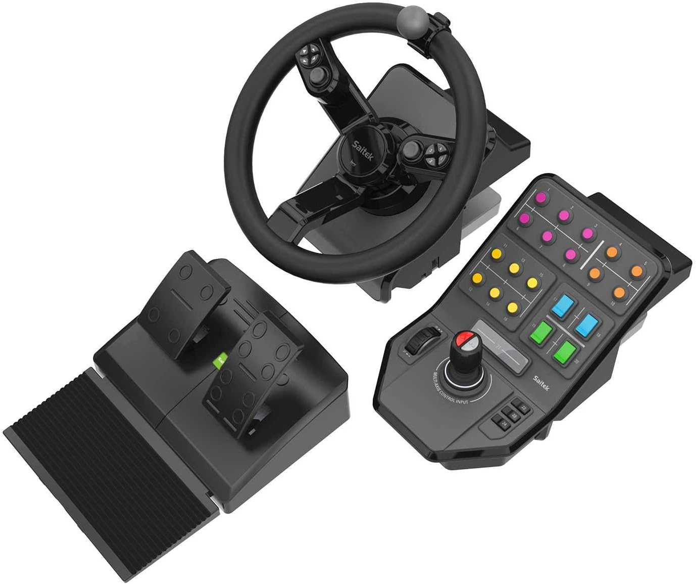 Logitech G Farm Simulator Heavy Equipment Bundle (2nd Generation), Steering Wheel Controller for Farm Simulation 19 (or Older), Wheel, Pedals, Vehicle Side Panel Control Deck for PC/PS4 (Renewed)