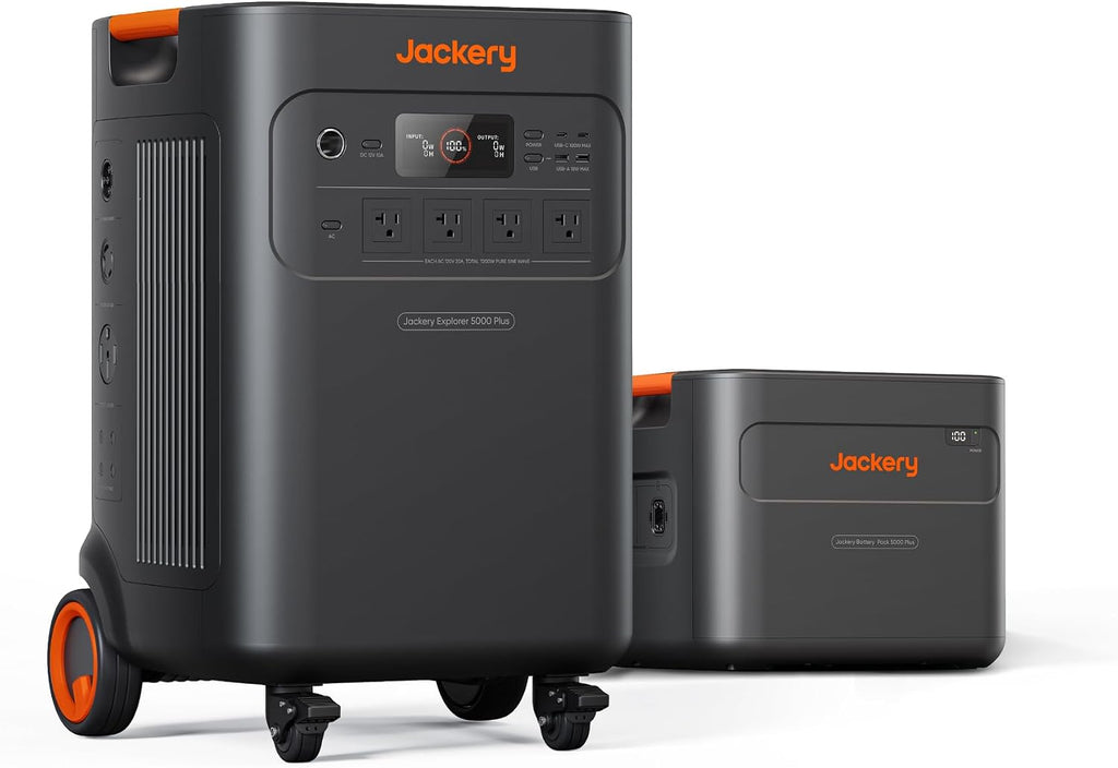 Jackery Solar Generator 5000 Plus Portable Power Station with Extra Battery, 10kWh LiFePO4 Battery, 7200W AC Output Solar Generator for Home Use, Emergency Backup