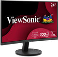 ViewSonic VA2416C 24 Inch 1080p Curved Monitor, Frameless Design with Variable Refresh Rate for Home Entertainment, HDMI, and DisplayPort Inputs