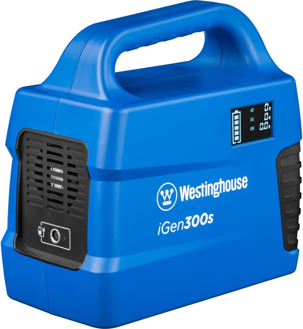 Westinghouse 296Wh 600 Peak Watt Portable Power Station and Solar Generator, Pure Sine Wave AC Outlet, Backup Lithium Battery for Camping, Home, Travel, Indoor/Outdoor Use (Solar Panel Not Included)