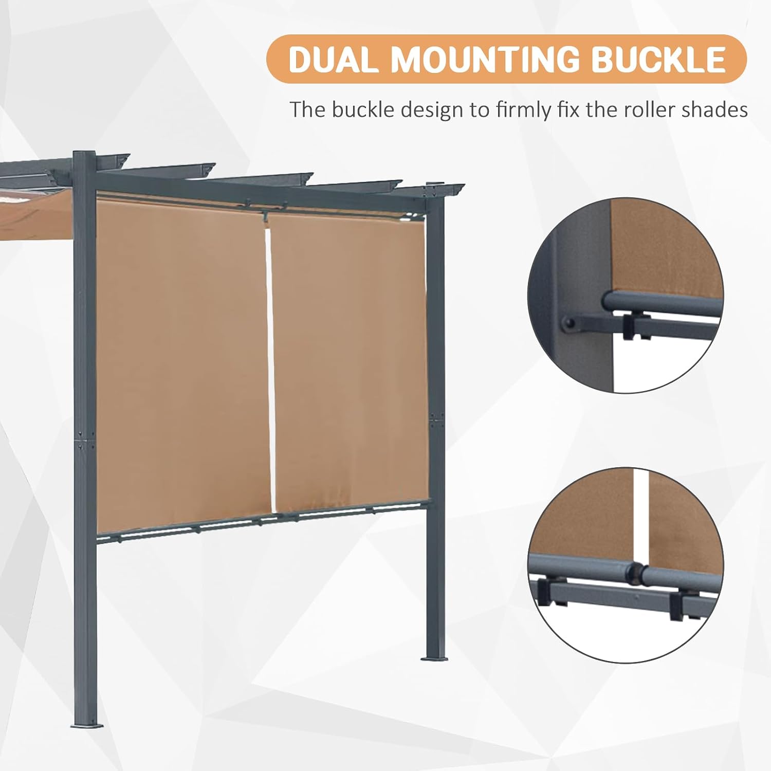 10 x 12 Ft Outdoor Aluminum Pergola, Retractable Canopy & 2 Sides Shades for Patio Backyard Garden Deck