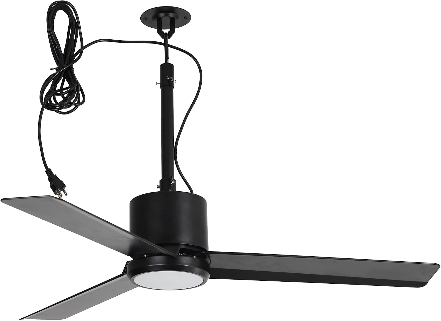 42' Outdoor Ceiling Fan with Light & Remote - IP65 Waterproof Plug in Hanging Fan, 6-Speed Upgrade DC Motor, 1850LM Dimmable LED for Patio, Porch, Gazebo, Pergola,Black
