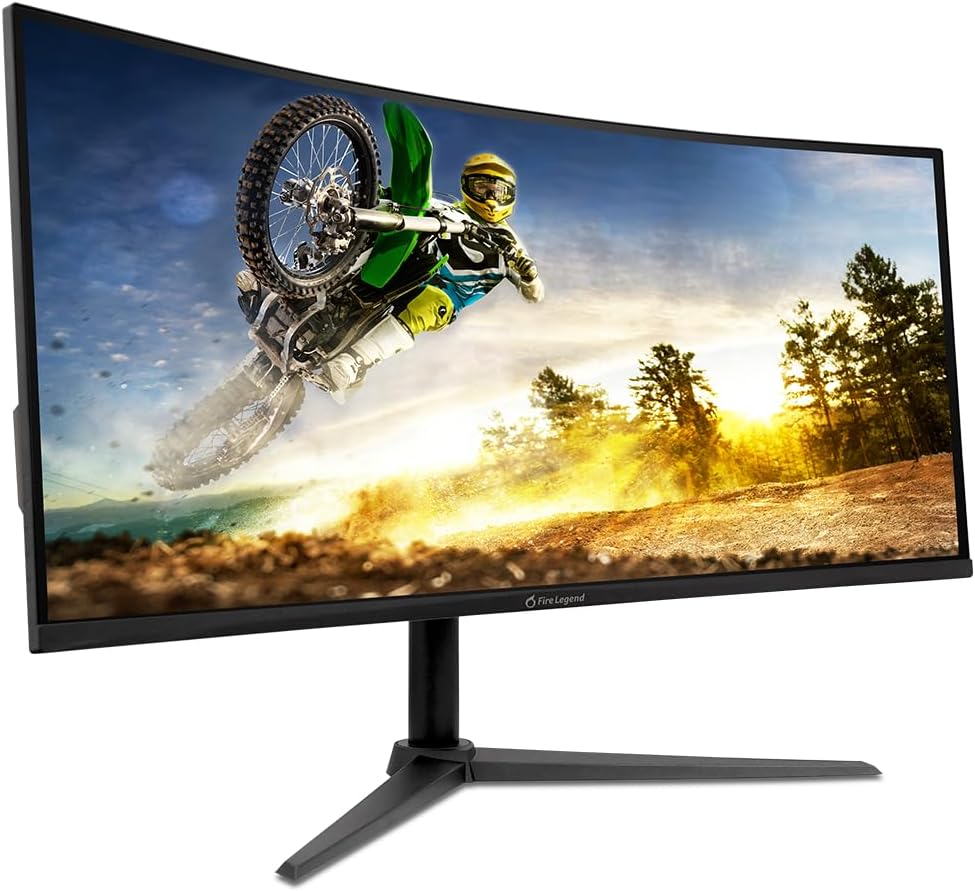 AOPEN by Acer 34HC5CU S3bmiiphx 34' QHD 3440 x 1440 21:9 Curved Gaming Monitor | AMD FreeSync Premium | Up to 180Hz | 1ms TVR | Tilt & Height Adjustable | VESA Mountable | 1 x DP 1.4 & 2 x HDMI 2.0