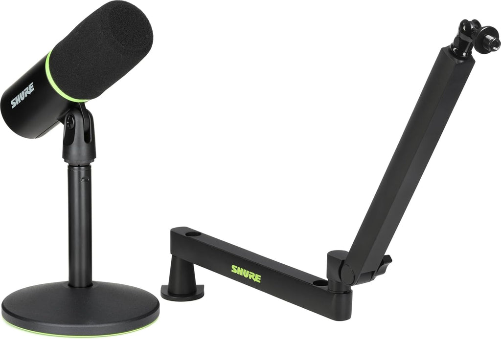 Shure MV6 USB Gaming Microphone with Boom Stand - Audio for Streaming, Podcasting, and Gaming - Low-Profile Desk Mic Stand Included for Professional Sound
