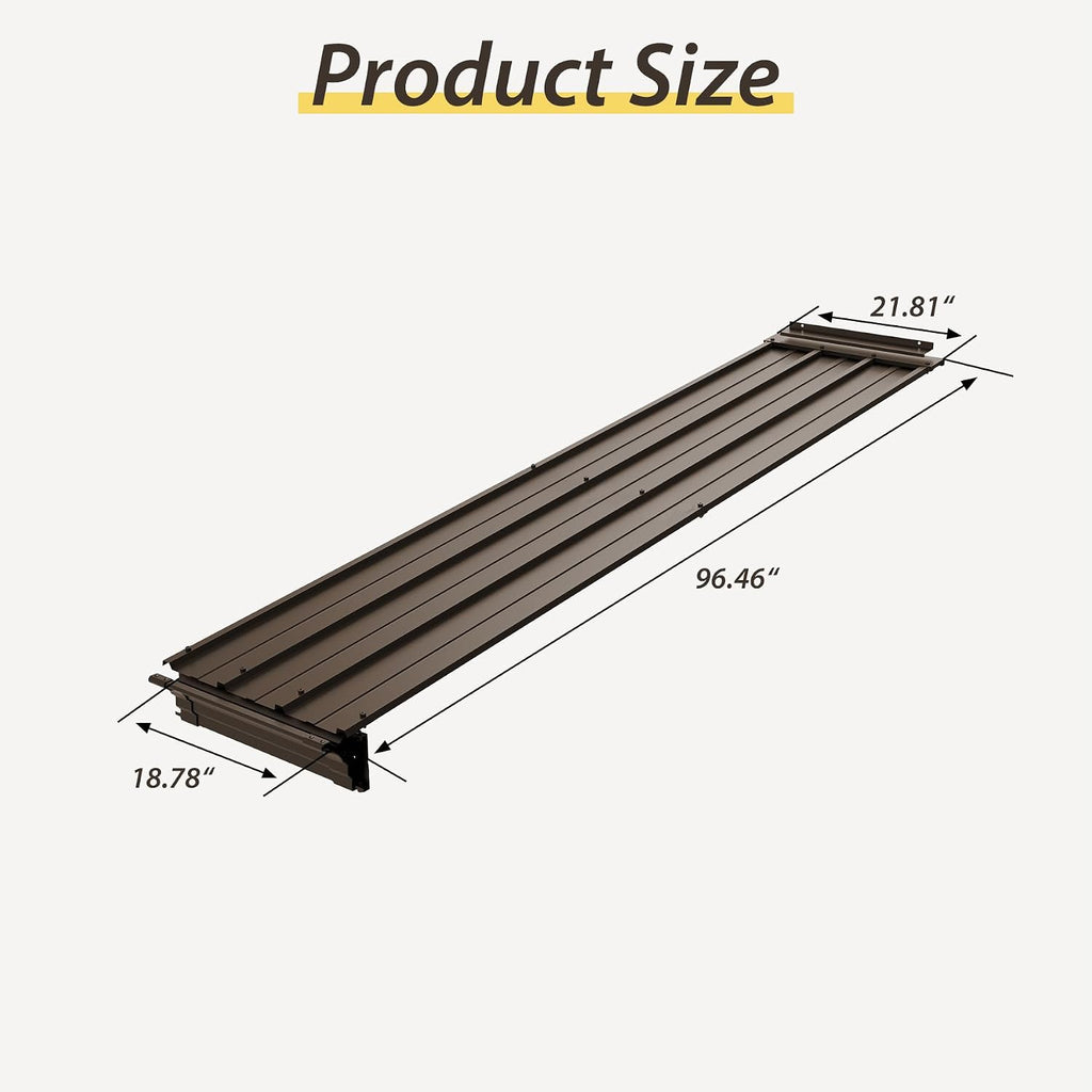 Gazebo Connector Kit - for 8ft Width Wall Mounted Gazebos, Durable Steel Expansion Linker, Rustproof & Easy Assembly for 8'x8' and 8'x10' Lean to Gazebos - Brown