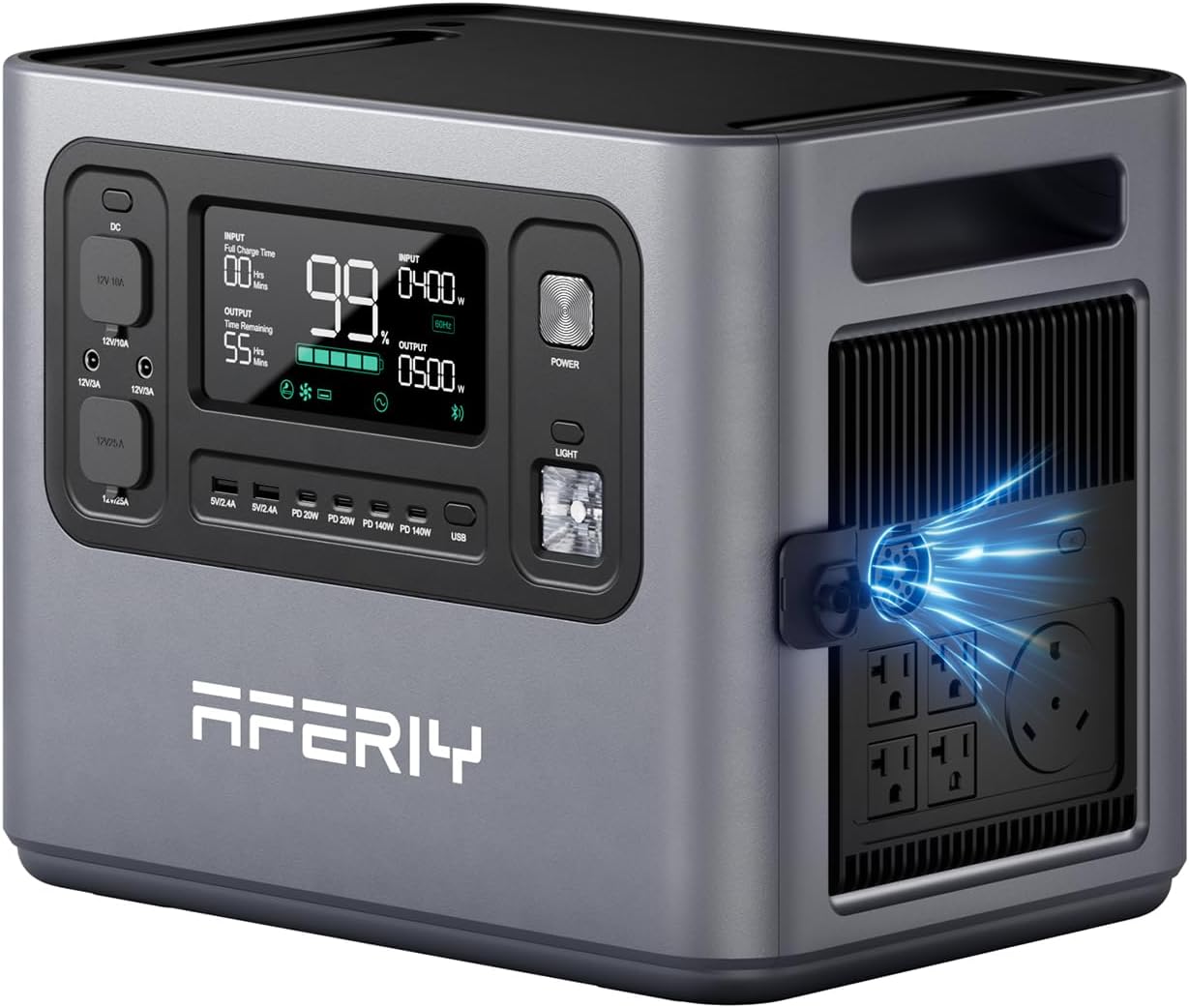 AFERIY P280 Portable Power Station 2800W (Peak 5600W),2048Wh LiFePO4 Battery,Expandable to 10kWh,0-80% Charge in 38 Min,UPS Dual Solar Input Solar Generator for Home Use,Power Outages,Camping,and RVs