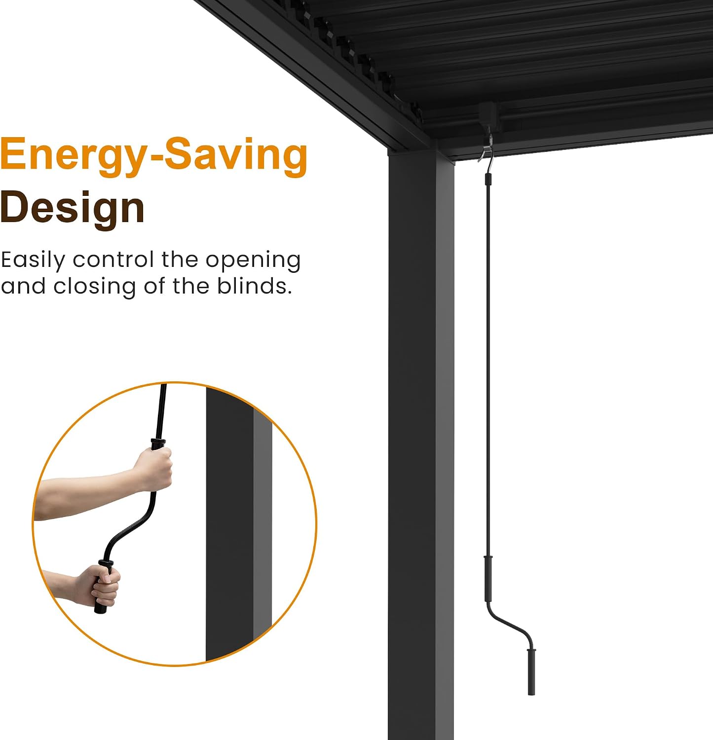 Louvered Pergola 12'x16', Metal Patio Outdoor Pergola with Adjustable Rainproof Roof for Outdoor Deck Garden & Yard, Metal Hardtop Gazebo for Grill, Black
