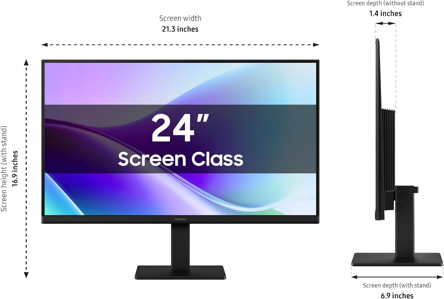 Samsung 24' S3 (S32GF) FHD High Resolution 120Hz Monitor with IPS Panel, Flicker Free, Eye Saver Mode, LS24F320GANXZA, 2025