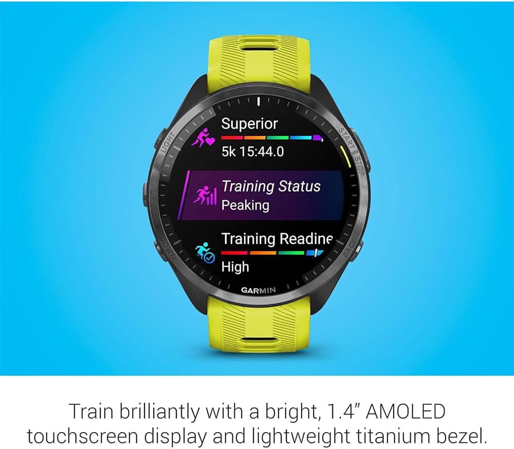 Garmin 010-02809-02 Forerunner 965 Running Smartwatch Amp Yellow and Black | Official USA Partner Model | Bundle with Deco Essentials Exclusive 26 Month CPS Enhanced Protection Pack