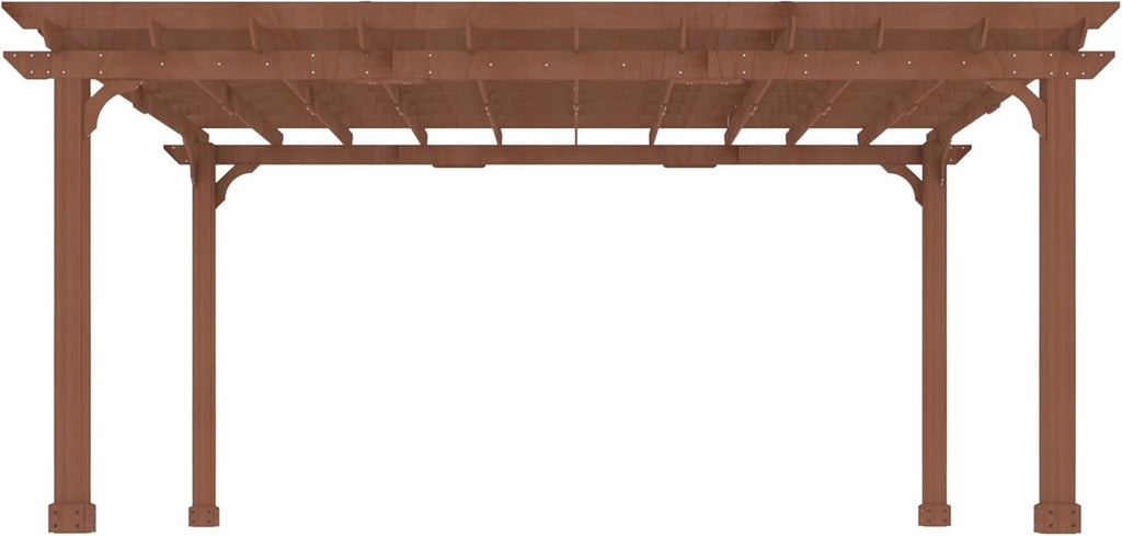 MUPATER 12x16 FT All Cedar Wood Wooden Pergola, Pergola Kit with Stakes, Quality Wood Supported Structure, Snow and Wind Supported, Outdoor Garden Shelter with Cedar Framed for Backyard, Deck, Lawn
