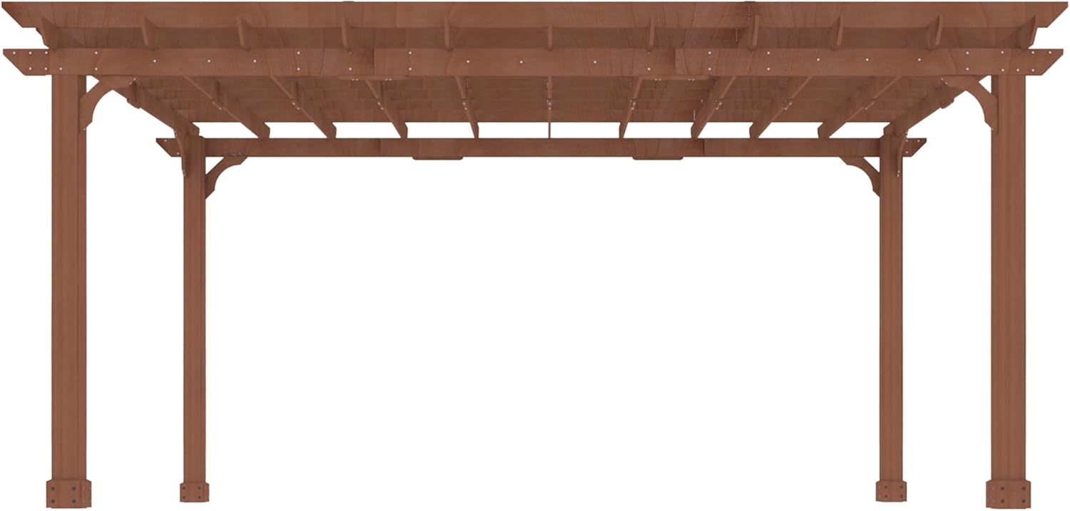MUPATER 12x16 FT All Cedar Wood Wooden Pergola, Pergola Kit with Stakes, Quality Wood Supported Structure, Snow and Wind Supported, Outdoor Garden Shelter with Cedar Framed for Backyard, Deck, Lawn