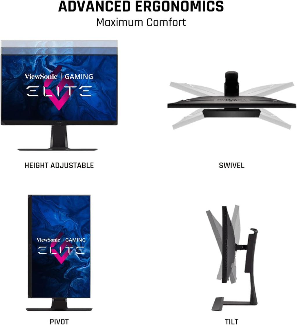 ViewSonic XG321UG 32 Inch 4K IPS 144Hz Gaming Monitor G-Sync Ultimate, Mini LED, Nvidia Reflex, HDR1400, Advanced Ergonomics, HDMI and DP