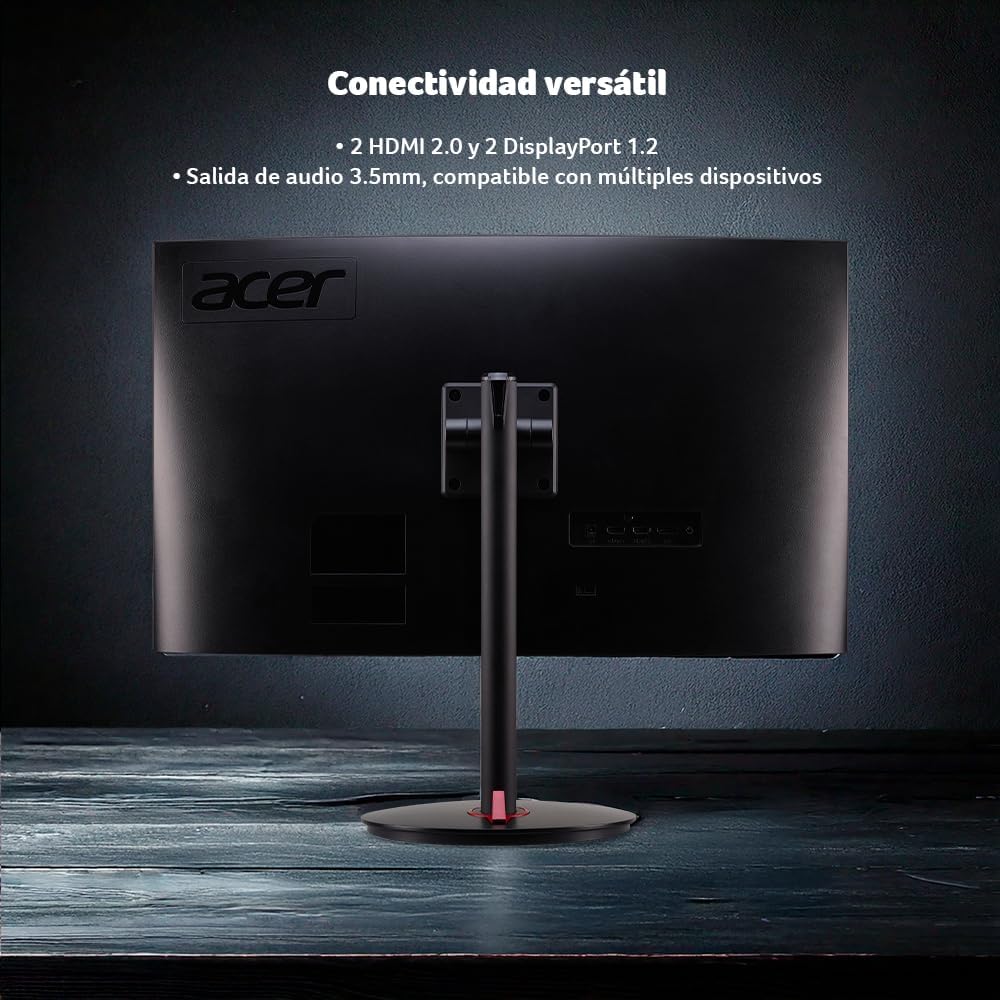 acer Nitro 27' 1500R Curved Full HD PC Gaming Monitor | AMD FreeSync Premium | 240Hz | 1ms VRB | Speakers | HDR10 | ErgoStand | VESA Mounting Compliant | 1 x DP 1.4 & 2 x HDMI 2.0 | XZ270 X2bmiiphx