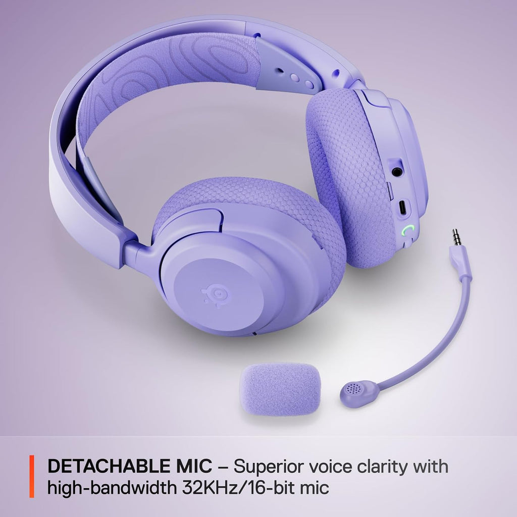 SteelSeries Arctis Nova 3X Wireless Multi-Platform Gaming Headset — Mobile App Control — 40 HR Battery — Neodymium Magnetic Drivers — 2.4GHz/Bluetooth — Xbox, PS5, PC, Switch, Mobile — Lavender