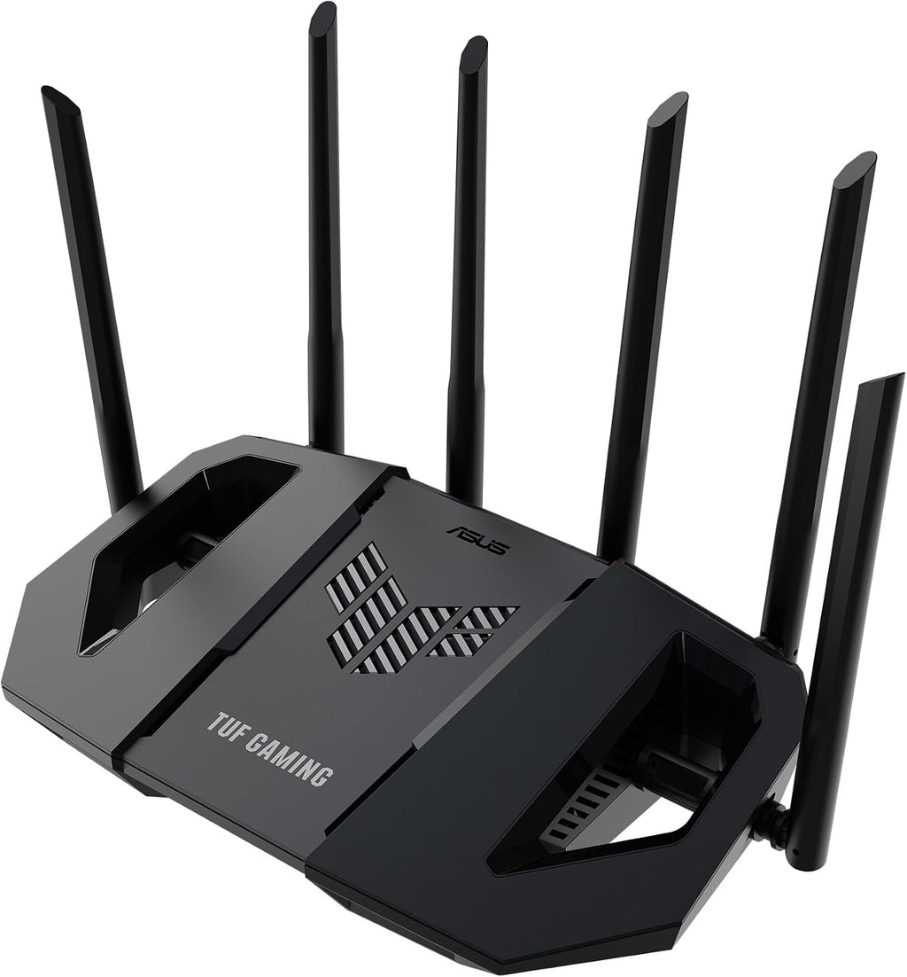 ASUS TUF Gaming BE6500 WiFi 7 Router - Dual-Band, Up to 6.5 Gbps Wireless, Game Accelerator, Multi-Link Operation (MLO), (x4) 2.5GbE Ports, Mesh + VPN Compatible, & Subscription-Free Network Security