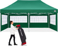 ABCCANOPY Outdoor Winter Gazebo 8x16, Premium Instant Pop Up Canopy Tent with Elegant Church Window,Snow and Rain Protection, Bonus Wheeled Bag,Forest Green