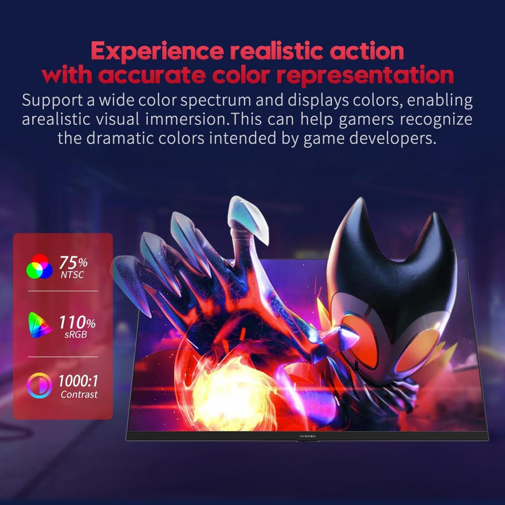 Viewedge Gaming Monitor 27 inch 240Hz 1ms FHD (1920x1080p) Computer Monitor, 110% sRGB HDR10 HDMI x 2 & DP x 2 Port, Built-in Speakers, Support Freesync and Wall Mount