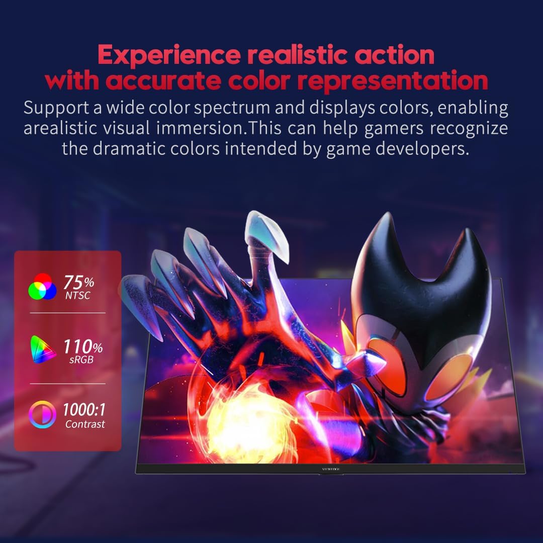 Viewedge Gaming Monitor 27 inch 240Hz 1ms FHD (1920x1080p) Computer Monitor, 110% sRGB HDR10 HDMI x 2 & DP x 2 Port, Built-in Speakers, Support Freesync and Wall Mount