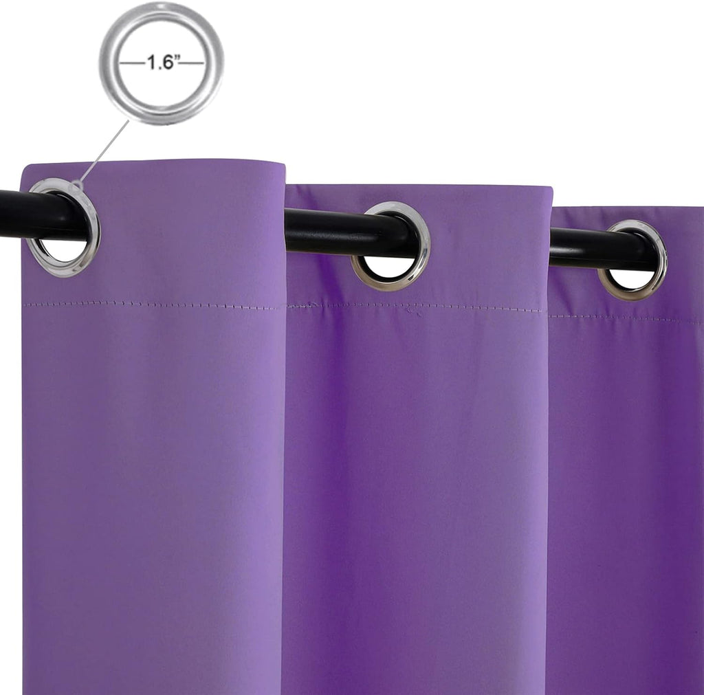 SK Studio Outdoor Curtains for Patio Waterproof Sunlight Block Rustproof Grommet Top and Bottom Windbreak Privacy Curtain for Gazebo, Front Porch, Pergola, 2 Panels, Dark Purple, 52' W x 108' L