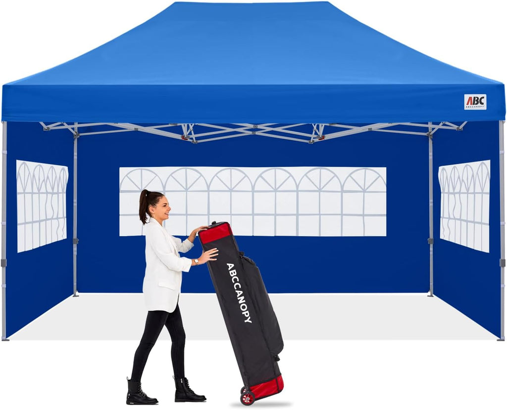 ABCCANOPY Outdoor Winter Gazebo 8x12, Premium Instant Pop Up Canopy Tent with Elegant Church Window,Snow and Rain Protection, Bonus Wheeled Bag,Royal Blue