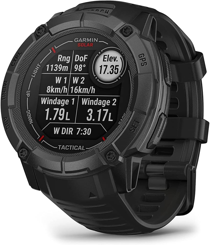 Garmin Instinct 2X Solar Tactical Edition, Solar Charging, Rugged GPS Smartwatch, Built-in Flashlight, Ballistics Calculator, Black 010-02805-13 Bundle with Deco Essentials Charging Dock Kit