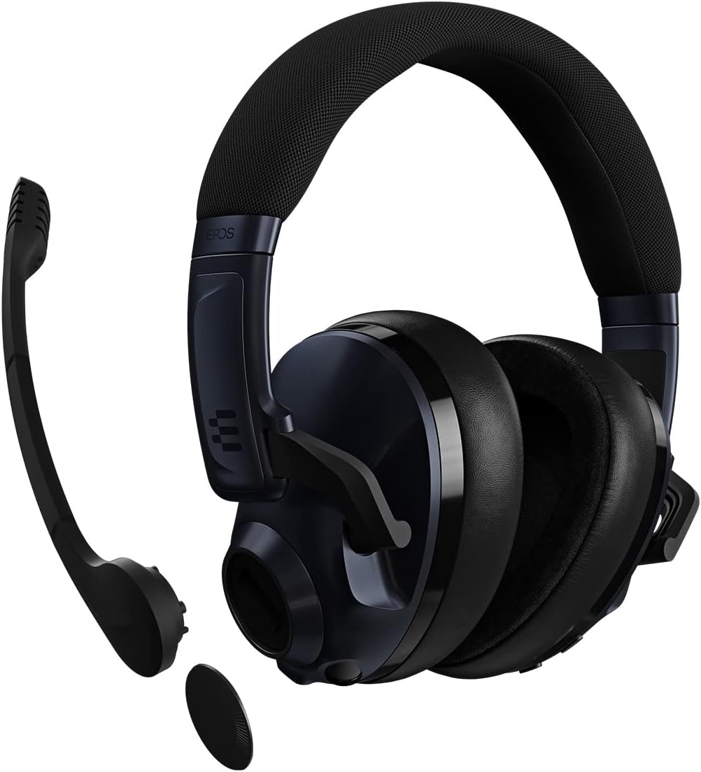 EPOS Gaming H3Pro Hybrid Gaming Headset - PC Headphones with Microphone - Noise-Cancellation, Adjustable, Smart Button Audio Mixing, Bluetooth, Gaming Suite, Surround Sound - Windows 10,Midnight Blue
